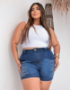 Imagem de Shorts Jeans Feminino Com Brilho Strass