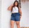 Imagem de Shorts Jeans Feminino Com Brilho Strass